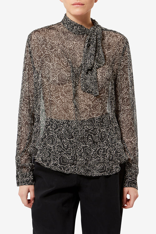 Leona Printed Muslin Blouse Leona Printed Muslin Blouse