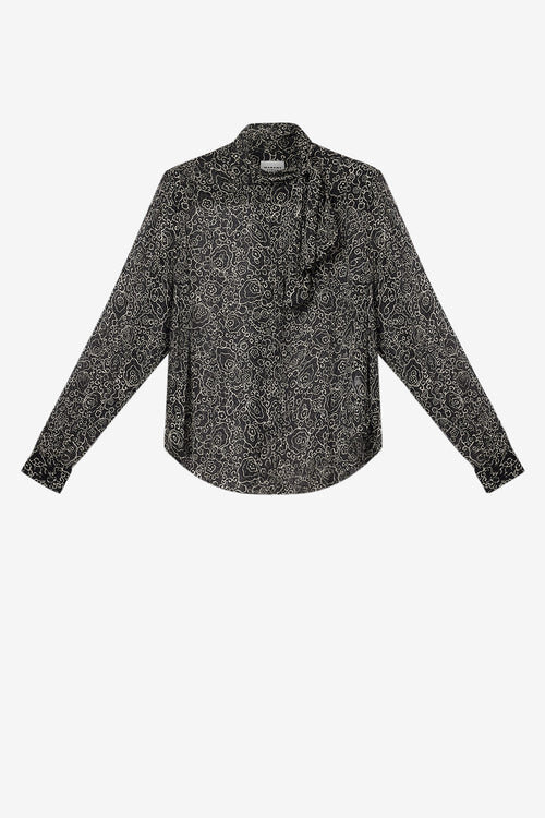 Leona Printed Muslin Blouse Leona Printed Muslin Blouse