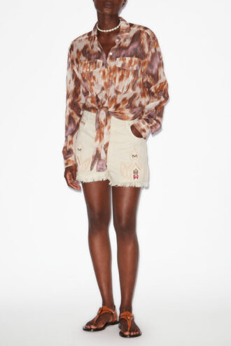Lesia Short Embroidered Denim Shorts
