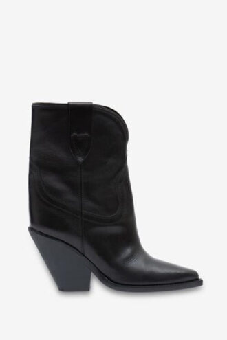 Leyane High-Heeled Leather Cowboy Boots Leyane High-Heeled Leather Cowboy Boots