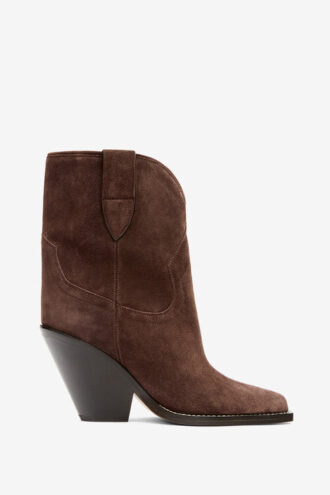 Leyane High-Heeled Suede Calfskin Leather Cowboy Boots Leyane High-Heeled Suede Calfskin Leather Cowboy Boots