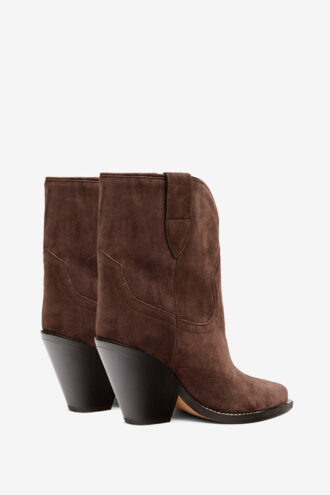 Leyane High-Heeled Suede Calfskin Leather Cowboy Boots Leyane High-Heeled Suede Calfskin Leather Cowboy Boots