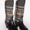 Lijita Leather and Jacquard Cowboy Boots