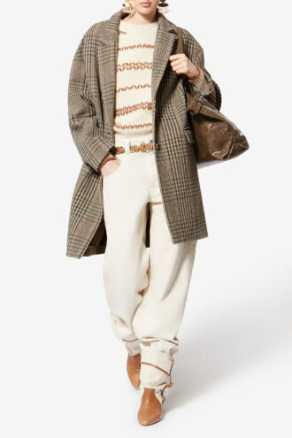 Limizia Prince-Of-Wales Check Virgin Wool Coat
