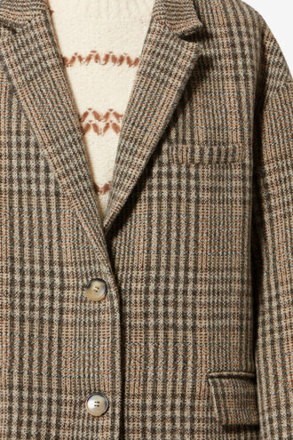 Limizia Prince-Of-Wales Check Virgin Wool Coat