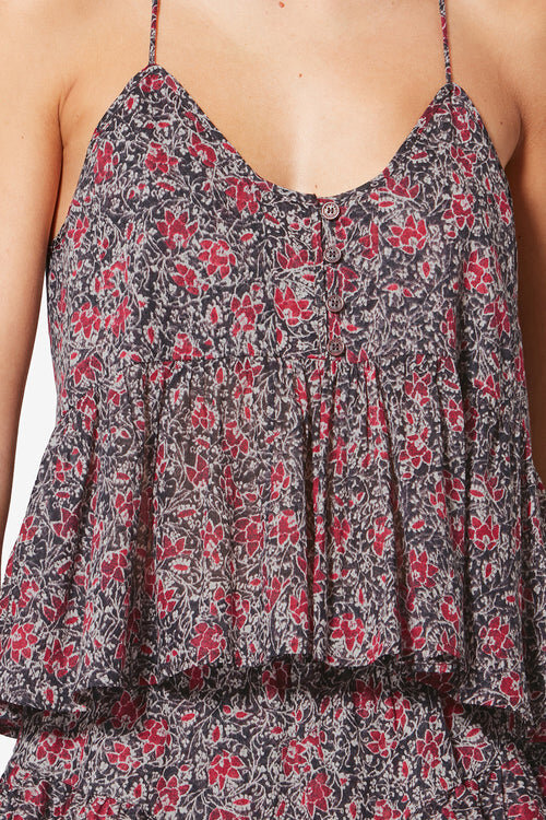 Lirhetta Strappy Printed Organic Cotton Voile Top Lirhetta Strappy Printed Organic Cotton Voile Top