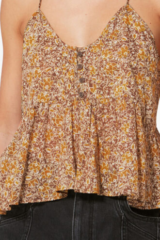 Lirhetta Strappy Printed Organic Cotton Voile Top Lirhetta Strappy Printed Organic Cotton Voile Top