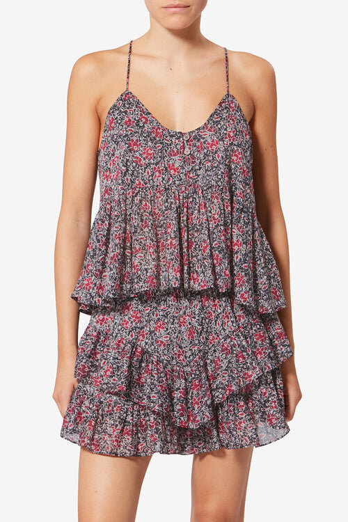 Lirhetta Strappy Printed Organic Cotton Voile Top Lirhetta Strappy Printed Organic Cotton Voile Top