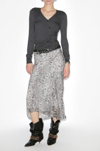 Lisanne Burnout Velvet Midi Skirt Lisanne Burnout Velvet Midi Skirt