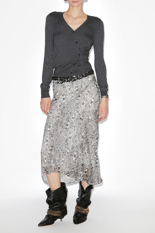 Lisanne Burnout Velvet Midi Skirt Lisanne Burnout Velvet Midi Skirt
