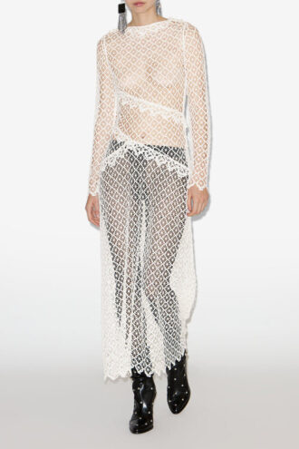 Lisia Long Sheer Lace Dress