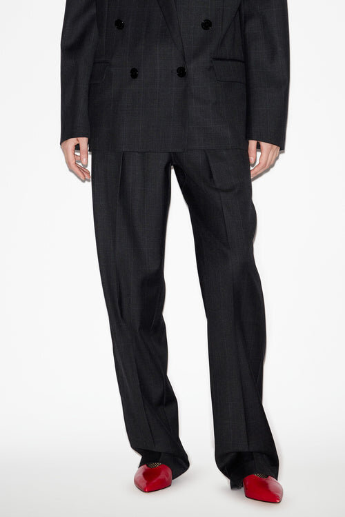 Liska Pleated Glen Plaid Wool Pants Liska Pleated Glen Plaid Wool Pants