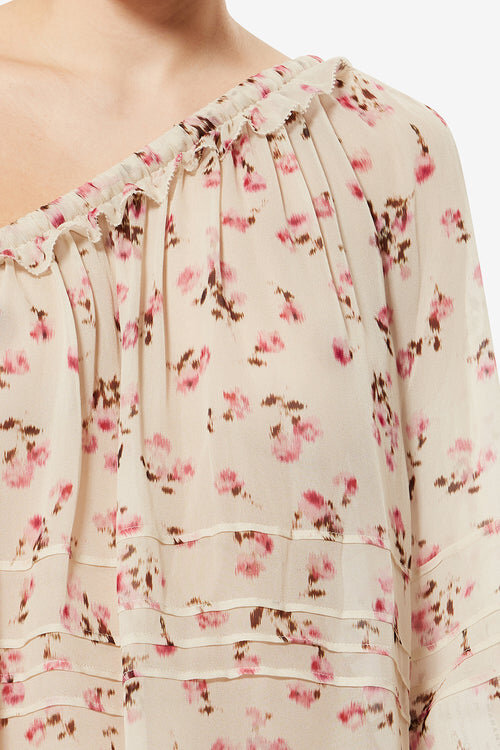 Loeva Asymmetrical Printed Muslin Top Loeva Asymmetrical Printed Muslin Top