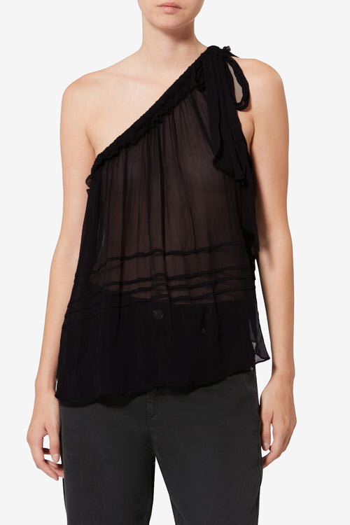 Loeva Asymmetrical Printed Muslin Top Loeva Asymmetrical Printed Muslin Top