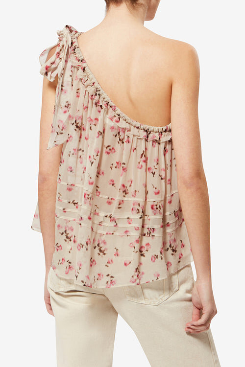 Loeva Asymmetrical Printed Muslin Top Loeva Asymmetrical Printed Muslin Top