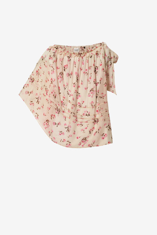 Loeva Asymmetrical Printed Muslin Top Loeva Asymmetrical Printed Muslin Top