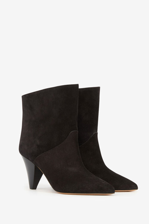 Loline High-Heeled Suede Calfskin Leather Boots Loline High-Heeled Suede Calfskin Leather Boots