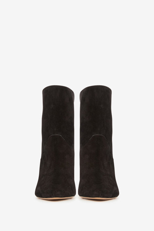 Loline High-Heeled Suede Calfskin Leather Boots Loline High-Heeled Suede Calfskin Leather Boots