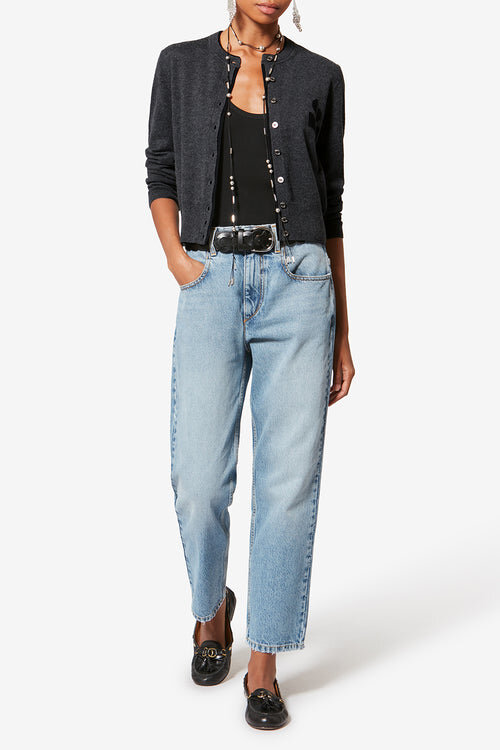 Lona Two-Toned Cotton and Wool Cardigan Lona Two-Toned Cotton and Wool Cardigan