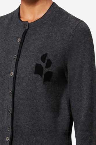 Lona Two-Toned Cotton and Wool Cardigan