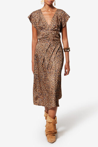 Lonea Draped Floral Silk Jacquard Top Lonea Draped Floral Silk Jacquard Top
