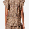 Lonea Draped Floral Silk Jacquard Top