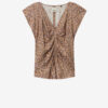 Lonea Draped Floral Silk Jacquard Top