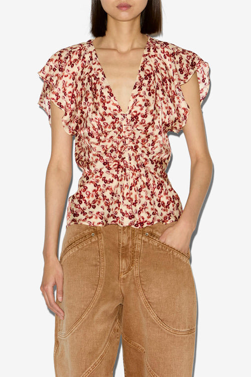 Lonea Flowing Patterned Jacquard Top Lonea Flowing Patterned Jacquard Top