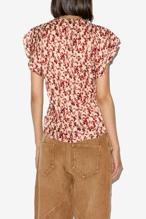 Lonea Flowing Patterned Jacquard Top Lonea Flowing Patterned Jacquard Top