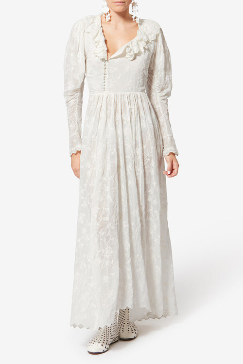 Long Floral Cotton and Silk Dress Long Floral Cotton and Silk Dress