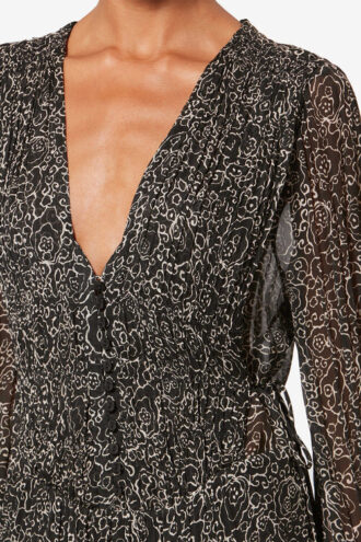 Loriena Short Printed Muslin Dress Loriena Short Printed Muslin Dress