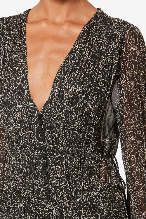 Loriena Short Printed Muslin Dress Loriena Short Printed Muslin Dress