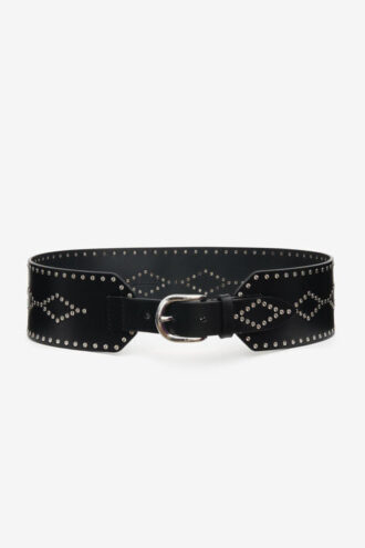 Lucie Wide Studded Leather Belt Lucie Wide Studded Leather Belt