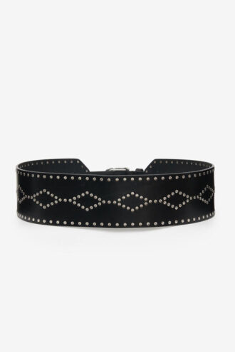 Lucie Wide Studded Leather Belt Lucie Wide Studded Leather Belt