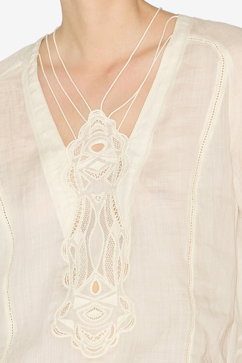 Luna Embroidered Ramie Blouse Luna Embroidered Ramie Blouse
