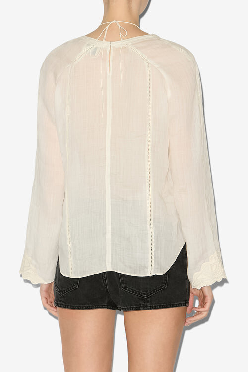 Luna Embroidered Ramie Blouse Luna Embroidered Ramie Blouse