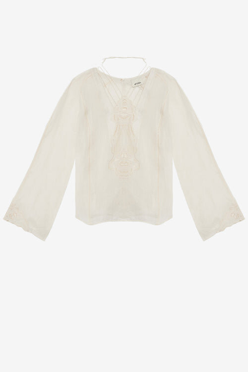 Luna Embroidered Ramie Blouse Luna Embroidered Ramie Blouse