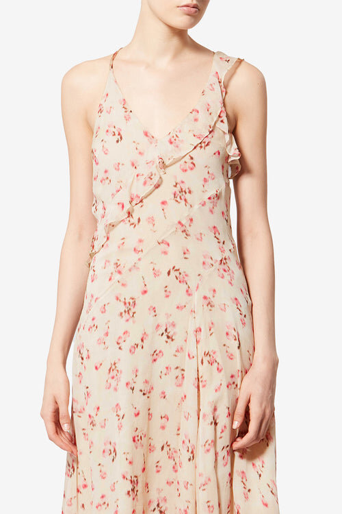Luxie Long Printed Muslin Dress with Thin Straps Luxie Long Printed Muslin Dress with Thin Straps