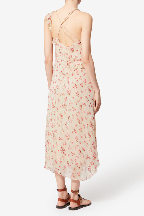 Luxie Long Printed Muslin Dress with Thin Straps Luxie Long Printed Muslin Dress with Thin Straps