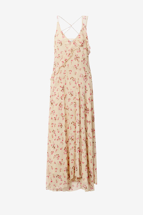 Luxie Long Printed Muslin Dress with Thin Straps Luxie Long Printed Muslin Dress with Thin Straps
