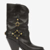 Lyka Leather Cowboy Boots with Straps