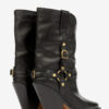 Lyka Leather Cowboy Boots with Straps