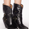 Lyka Leather Cowboy Boots with Straps