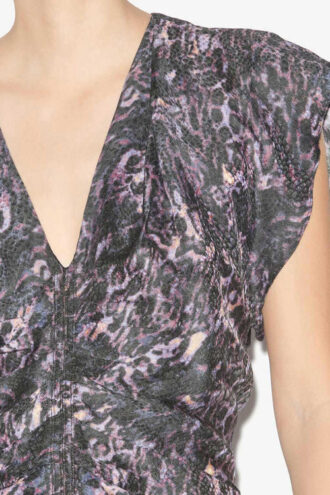 Lyndsay Printed Gathered Midi Dress Lyndsay Printed Gathered Midi Dress