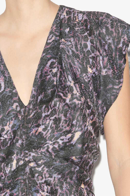 Lyndsay Printed Gathered Midi Dress Lyndsay Printed Gathered Midi Dress