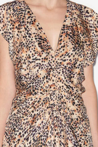 Lyndsay Printed Gathered Midi Dress Lyndsay Printed Gathered Midi Dress