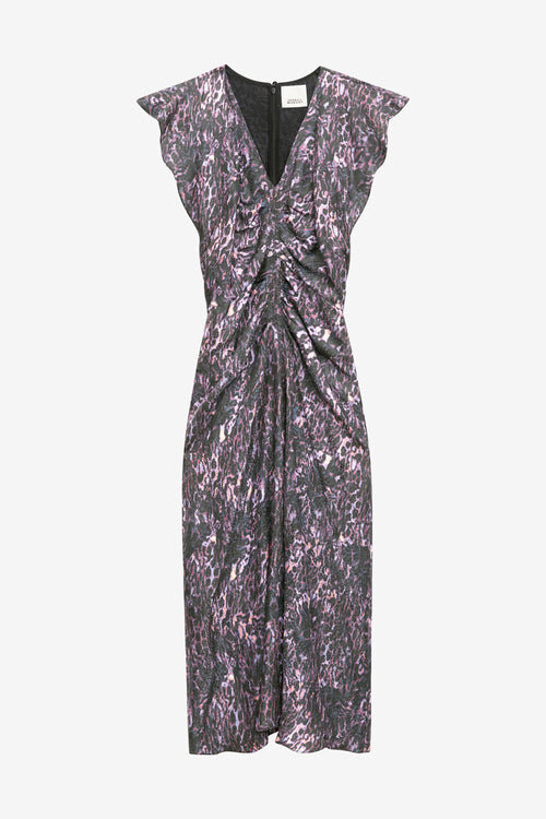 Lyndsay Printed Gathered Midi Dress Lyndsay Printed Gathered Midi Dress