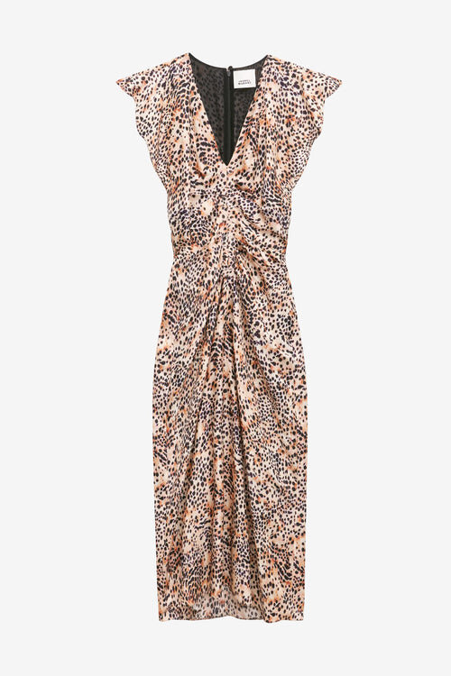 Lyndsay Printed Gathered Midi Dress Lyndsay Printed Gathered Midi Dress