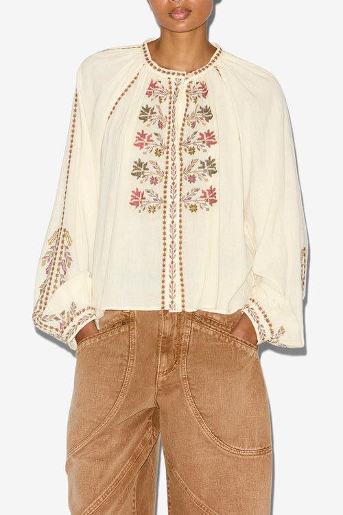 Lynne Embroidered Gauze Blouse Lynne Embroidered Gauze Blouse