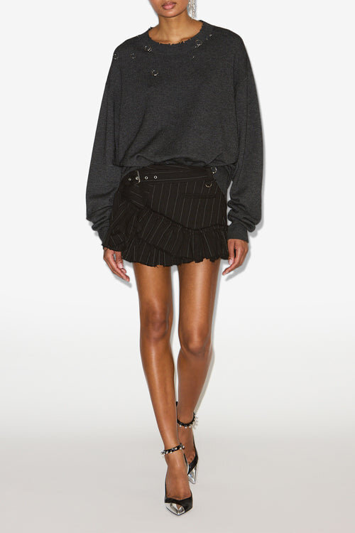 Maddy Virgin Wool Tennis Stripe Mini Skirt Maddy Virgin Wool Tennis Stripe Mini Skirt
